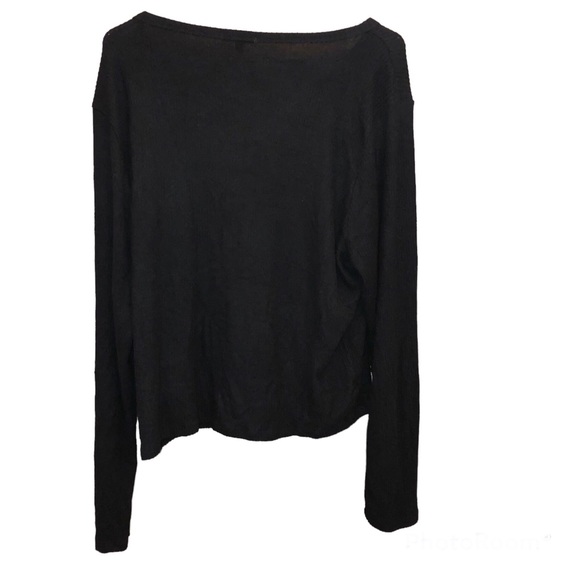Fashion Nova Ribbed Henley Long Sleeve Shirt‎ Black 3X - Picture 2 of 6